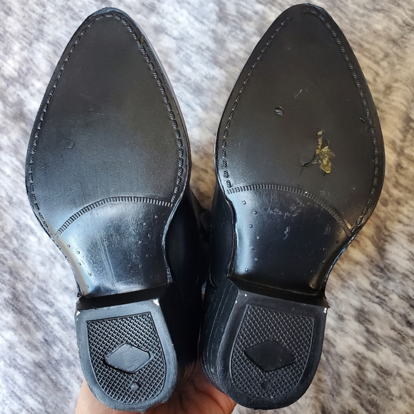 Vintage TEXAS Brand Leather Western Cowboy Boots in black. - Picture 8 of 10